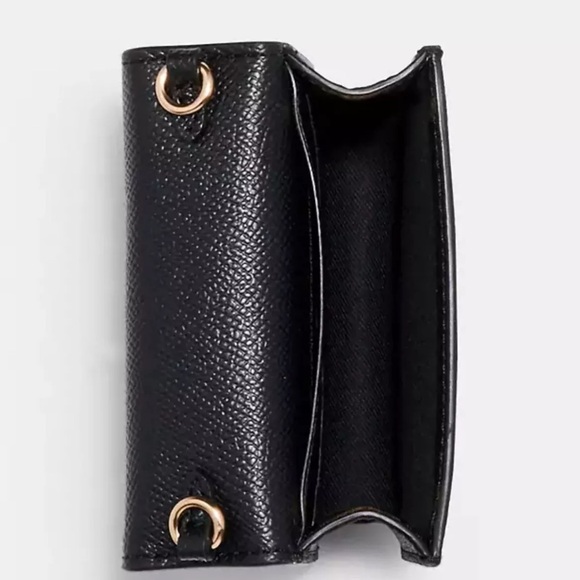 NWT Coach Mini Wallet On A Chain Black - Picture 3 of 6